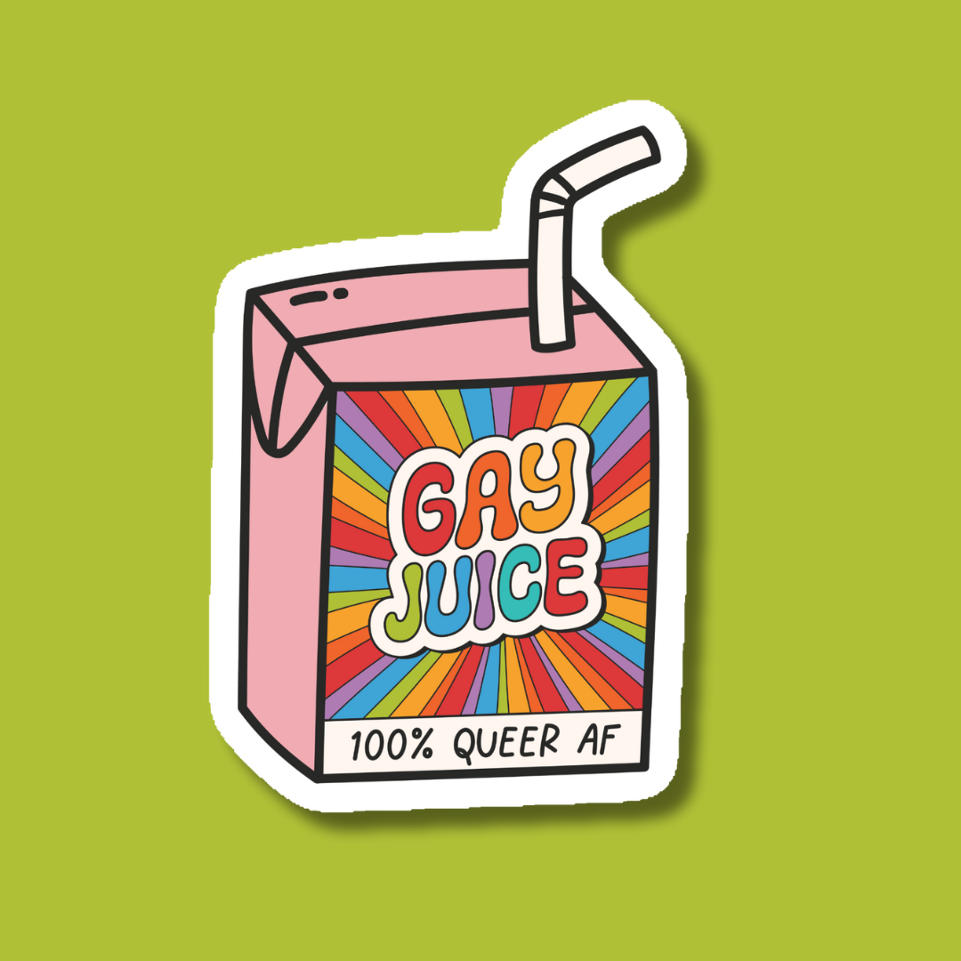 Gay Juice Box Sticker- Indigo Maiden