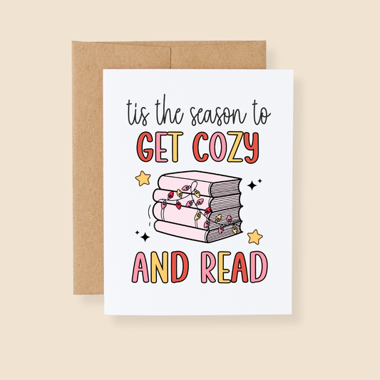 Tis the Season to Get Cozy and Read Bookish Greeting Card