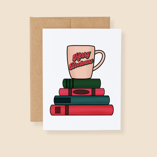 Merry Bookmas Bookish Christmas Greeting Card