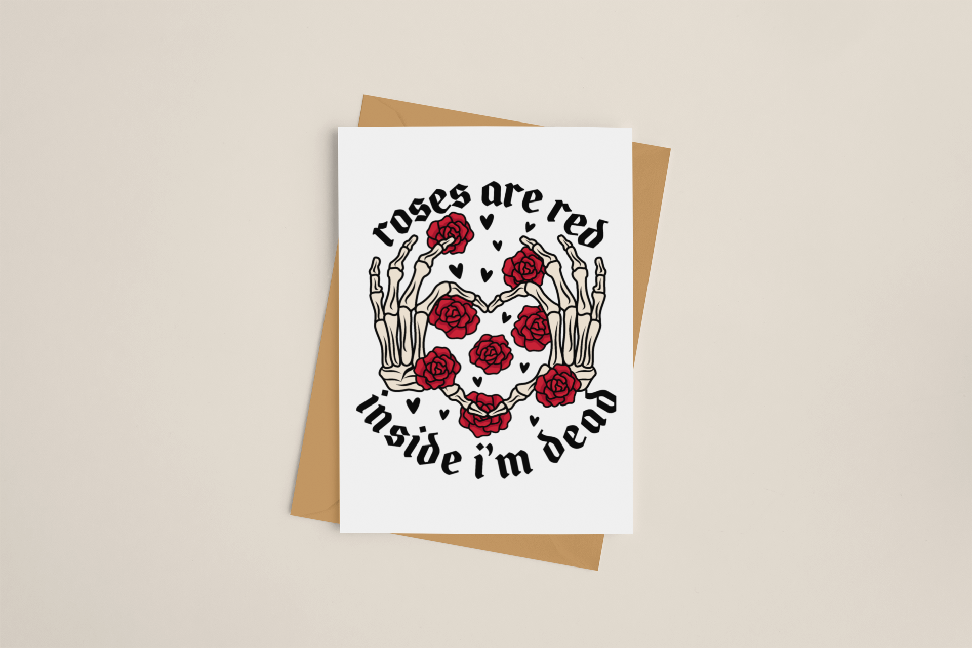 Roses Are Red Inside I'm Dead Greeting Card- Indigo Maiden