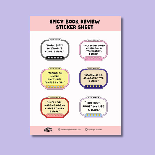 Spicy Book Review Sticker Sheet