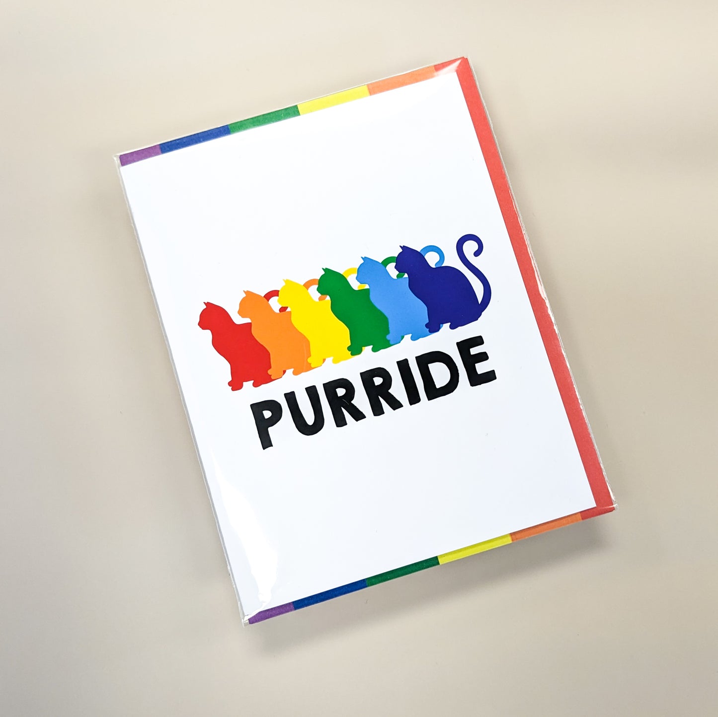 Purrride Rainbow Cat LGBTQ+ Pride Greeting Card