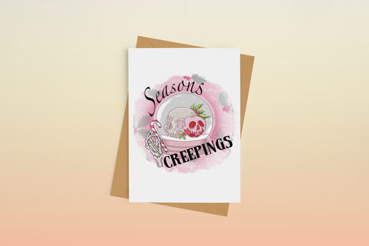 Seasons Creepings Snowglobe Greeting Card