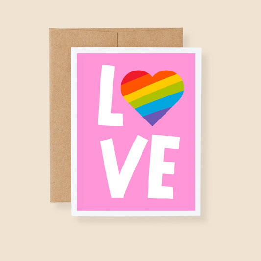 Love With Rainbow Heart Greeting Card