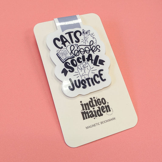 Cats Books Social Justice Magnetic Bookmark