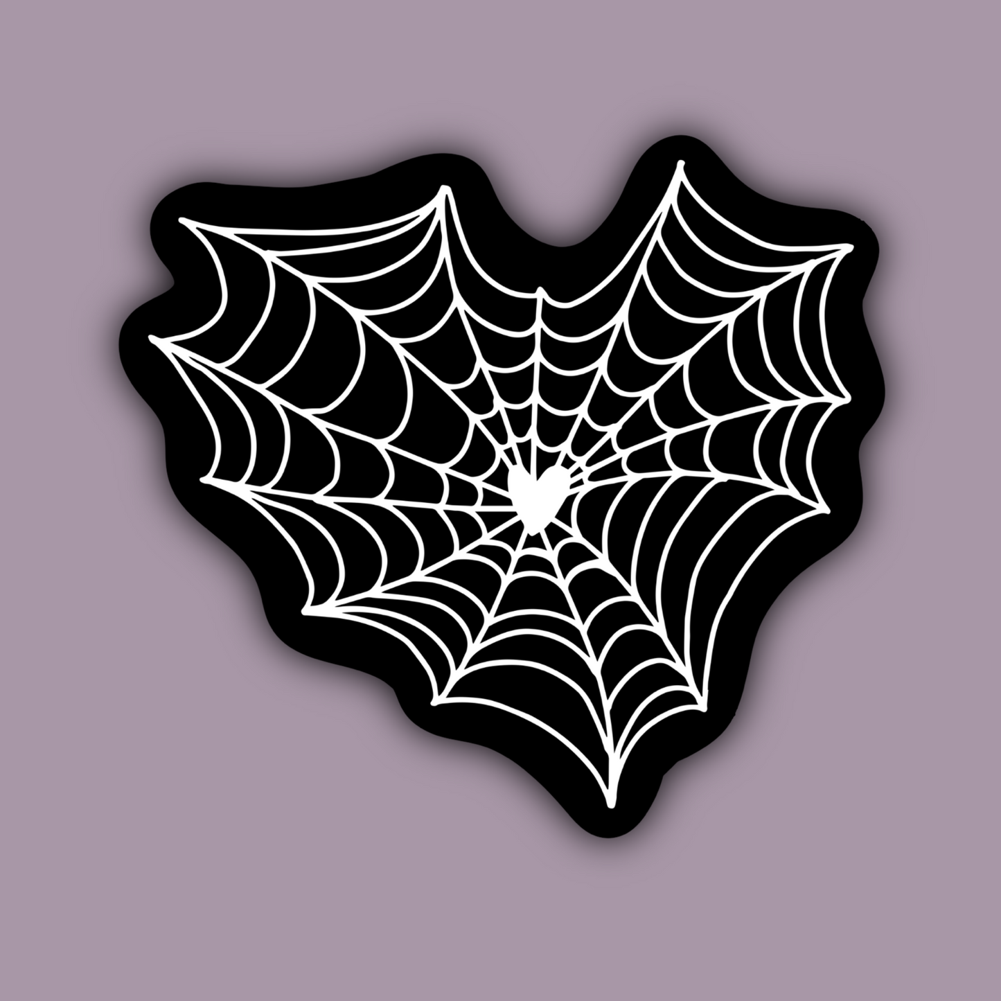 Spiderweb Heart Spooky Halloween Sticker