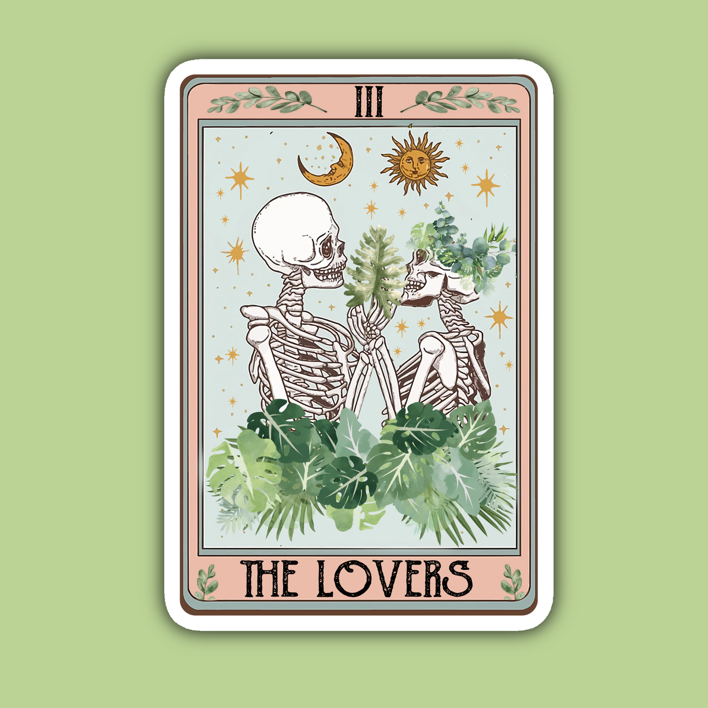 The Lovers Plant Tarot Card Sticker