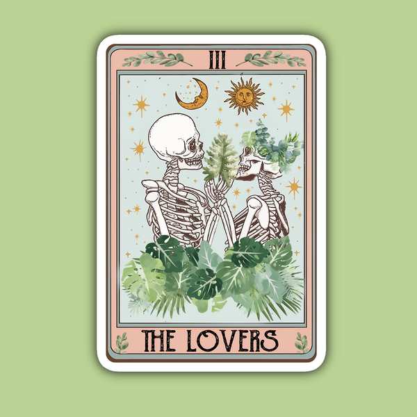 The Lovers Plant Tarot Card Sticker- Indigo Maiden
