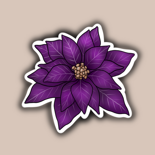 Purple Poinsettia Sticker