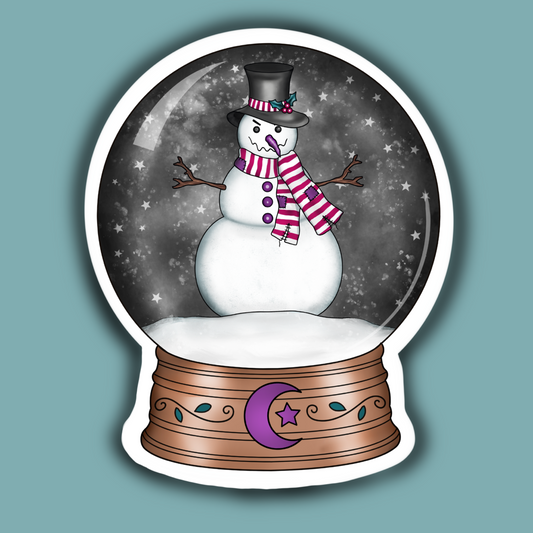 Witchy Snowman Snowglobe Sticker