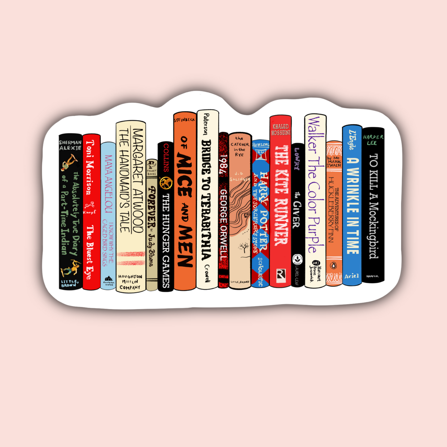 Banned Books Bookshelf Sticker