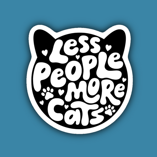 Less People More Cats Sticker