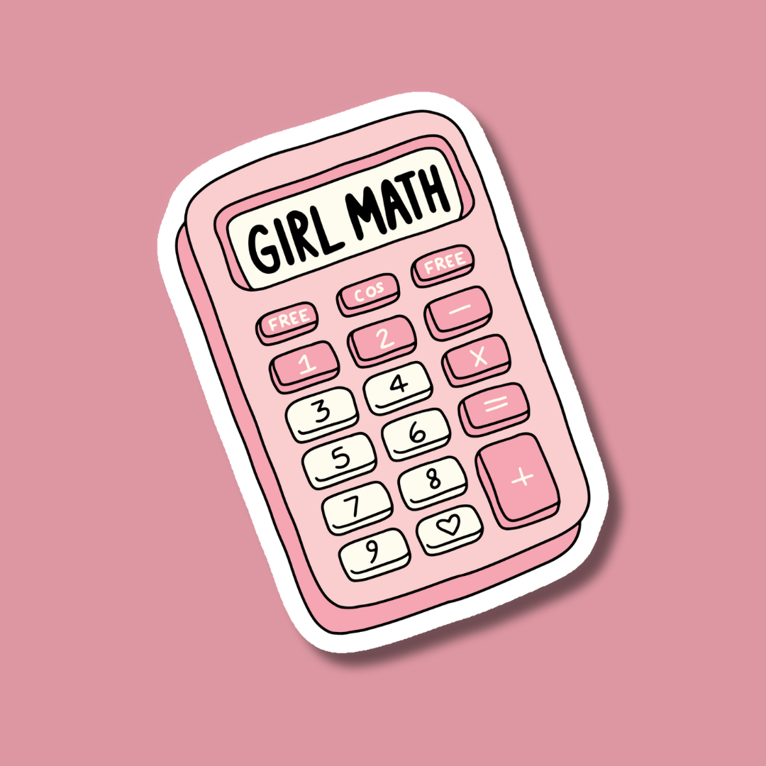 Girl Math Calculator Sticker- Indigo Maiden
