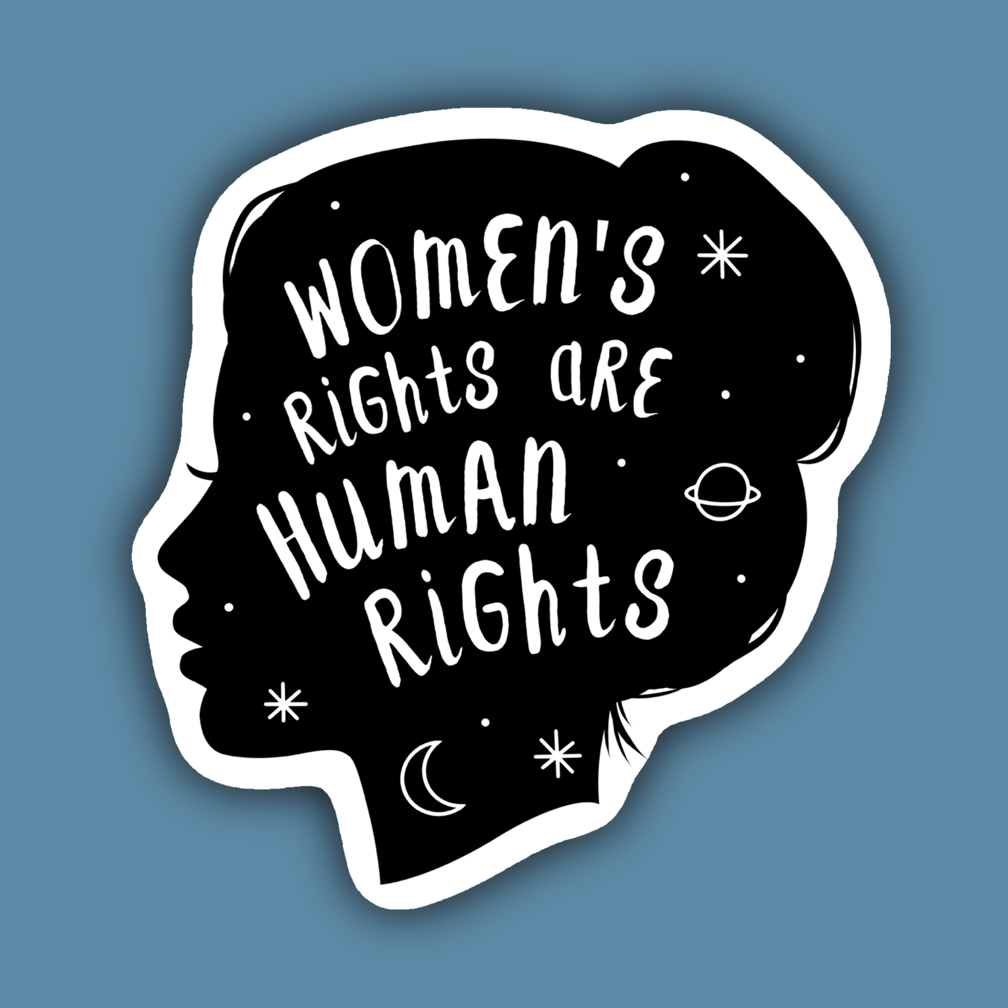 Women's Rights are Human Rights Feminist Sticker- Indigo Maiden