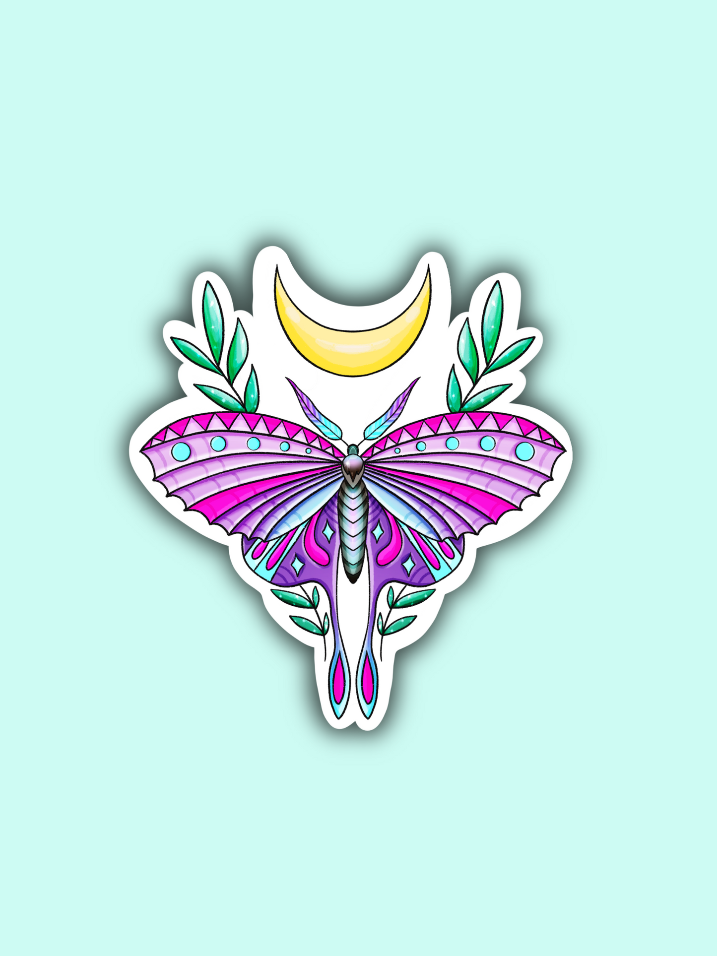 Moon Butterfly Sticker