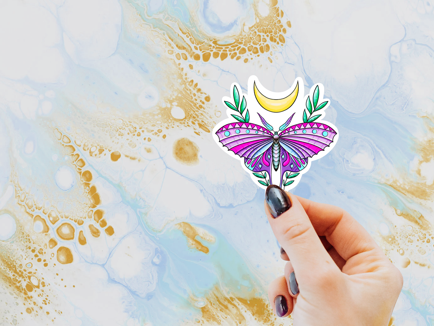 Moon Butterfly Sticker