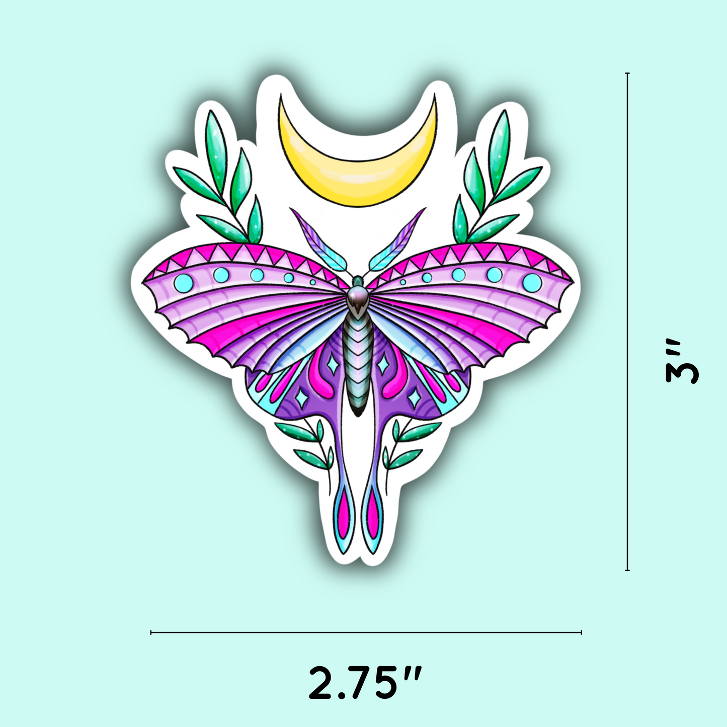 Moon Butterfly Sticker