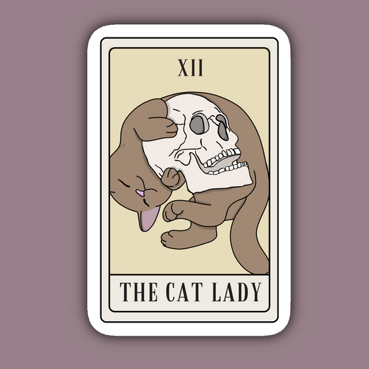 Cat Lady Tarot Card Sticker