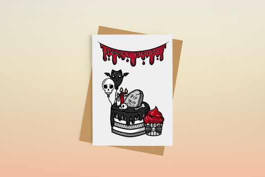 Spooky Goth Birthday Greeting Card