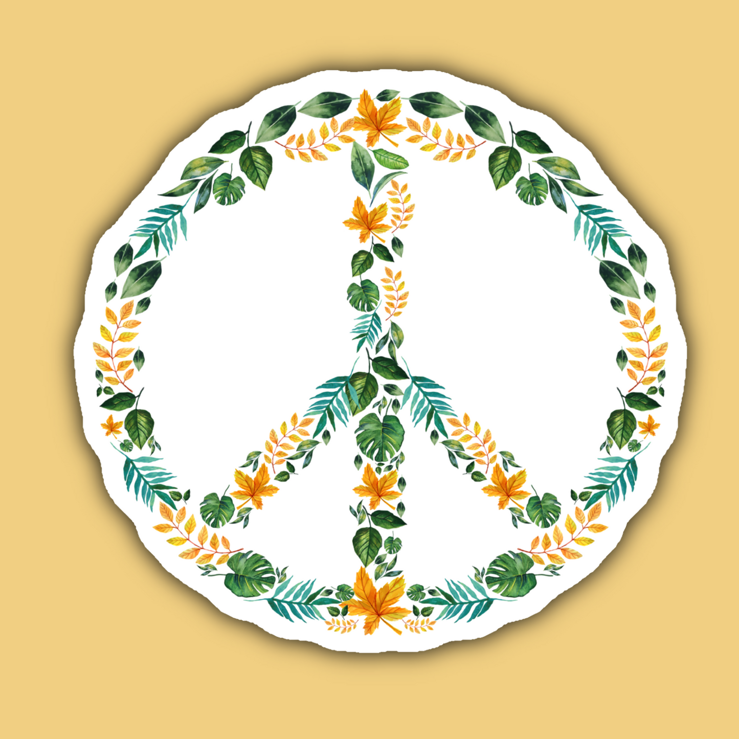 Floral Peace Sign Sticker