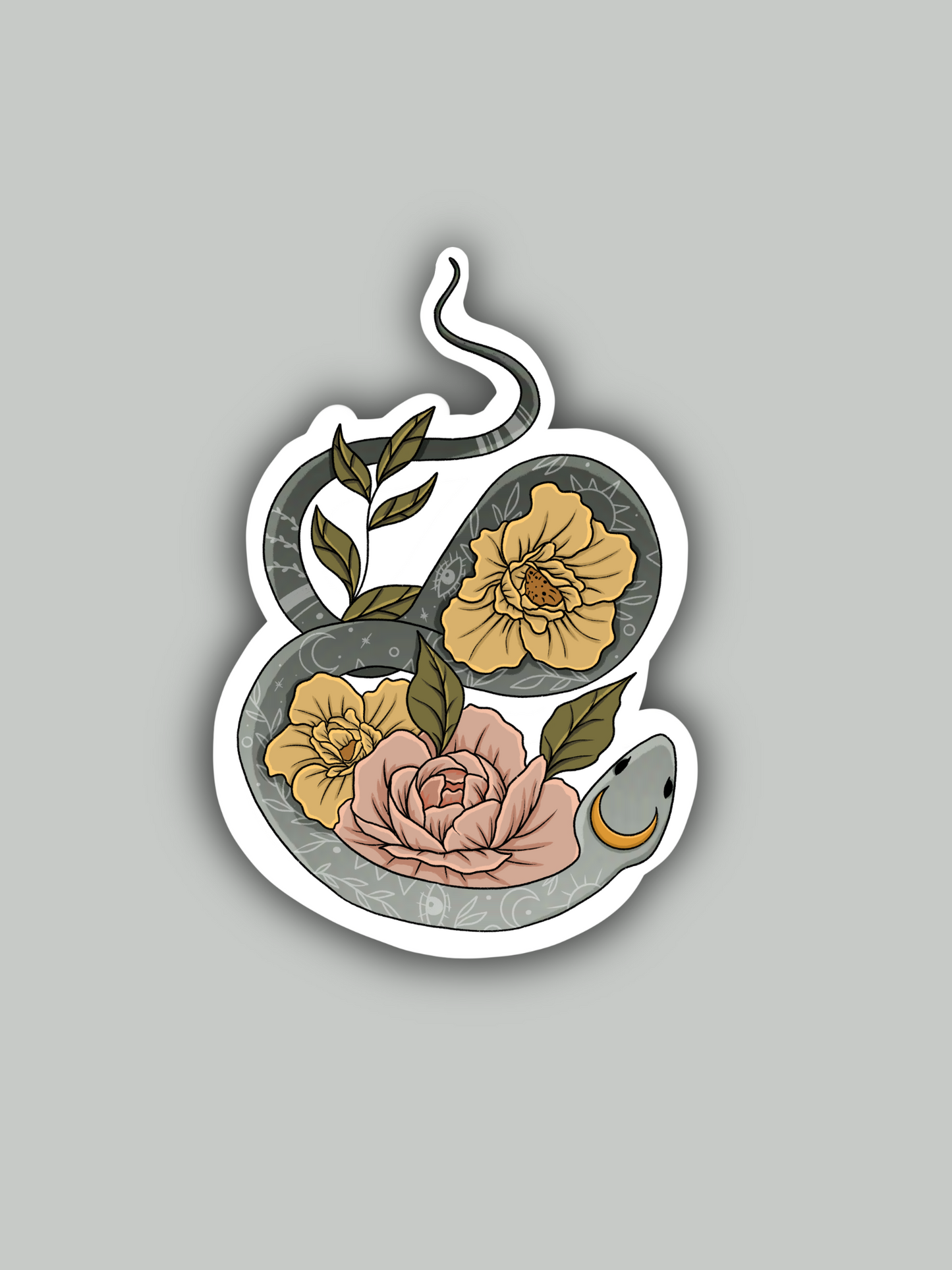 Floral Snake Sticker