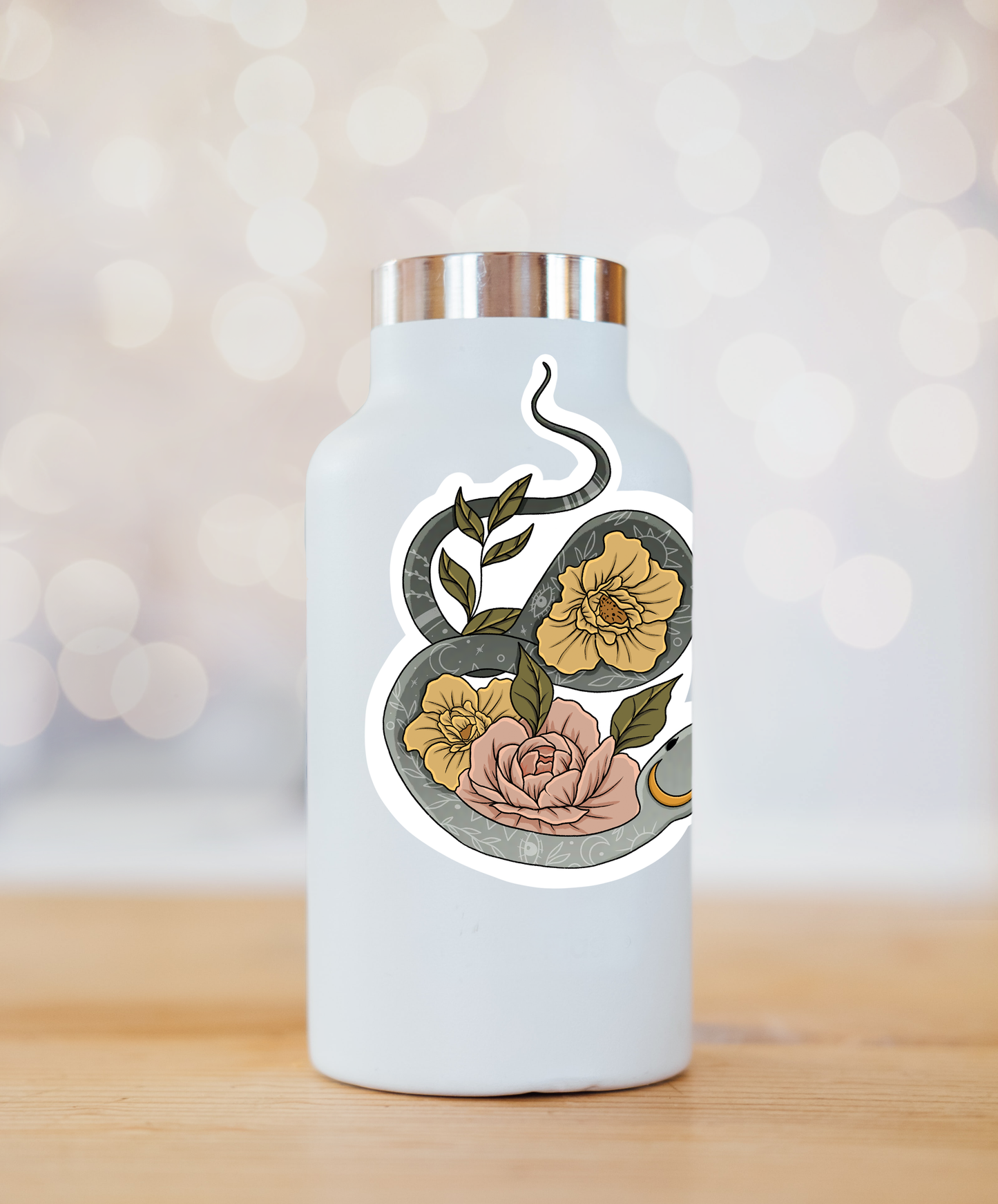 Floral Snake Sticker