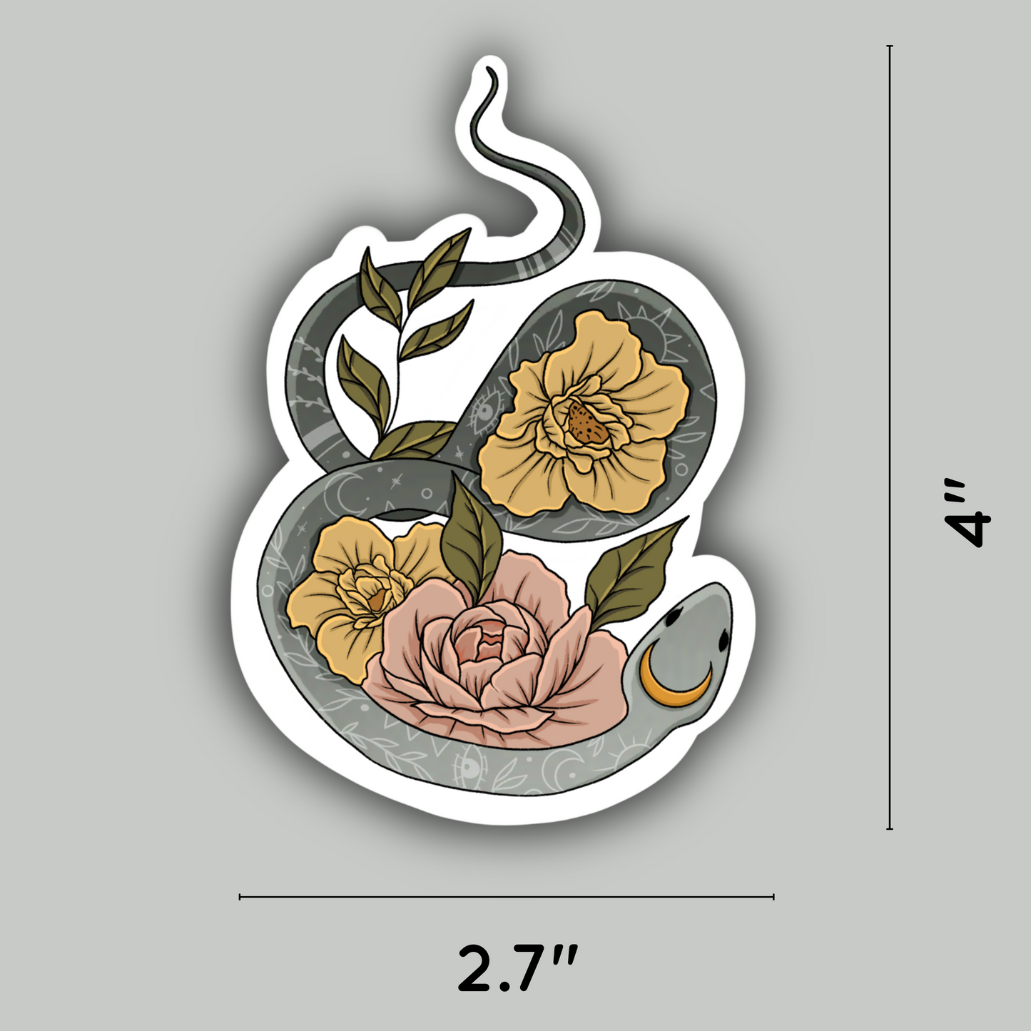 Floral Snake Sticker