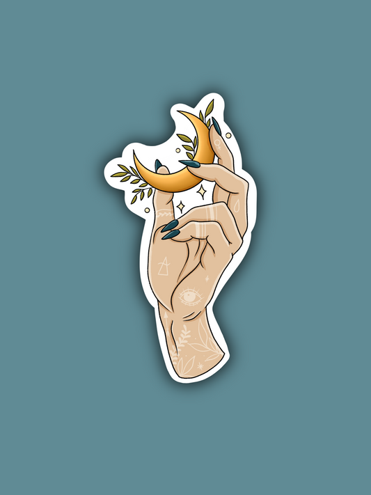 Sun Moon Witch Hand Sticker