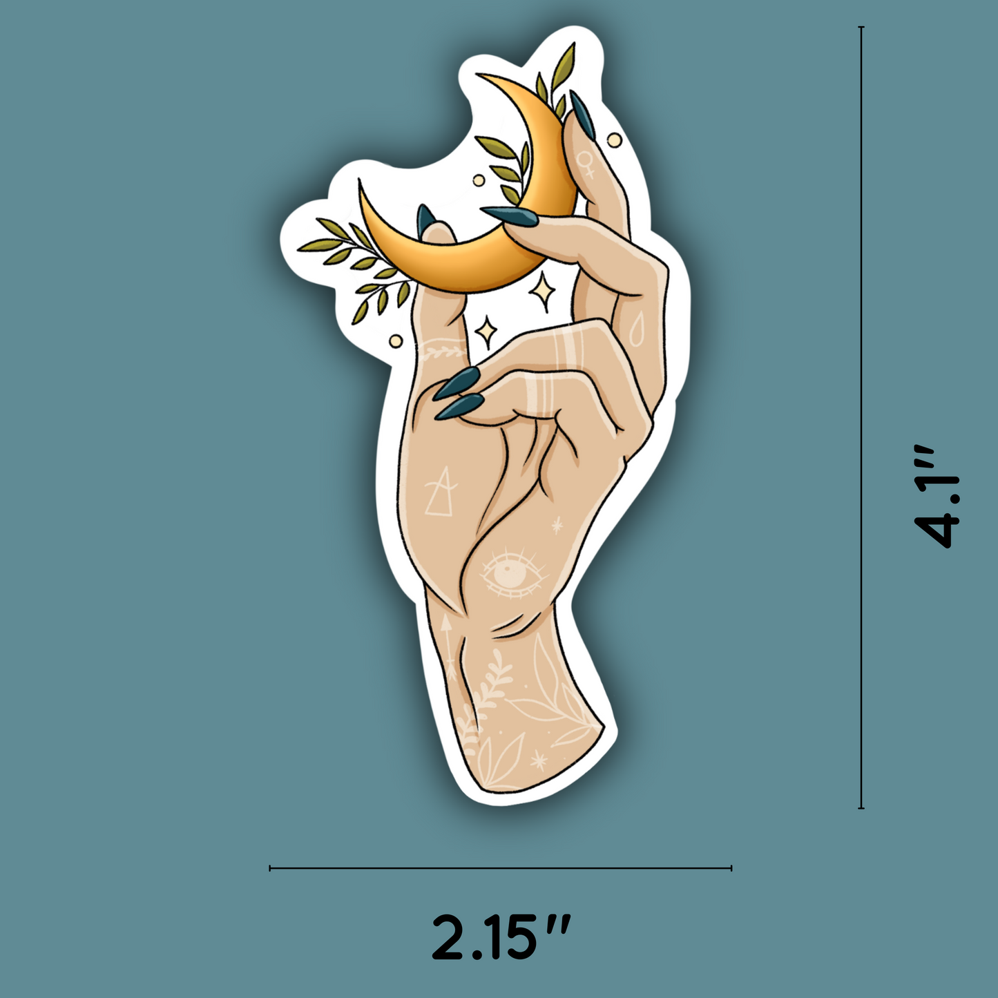 Sun Moon Witch Hand Sticker